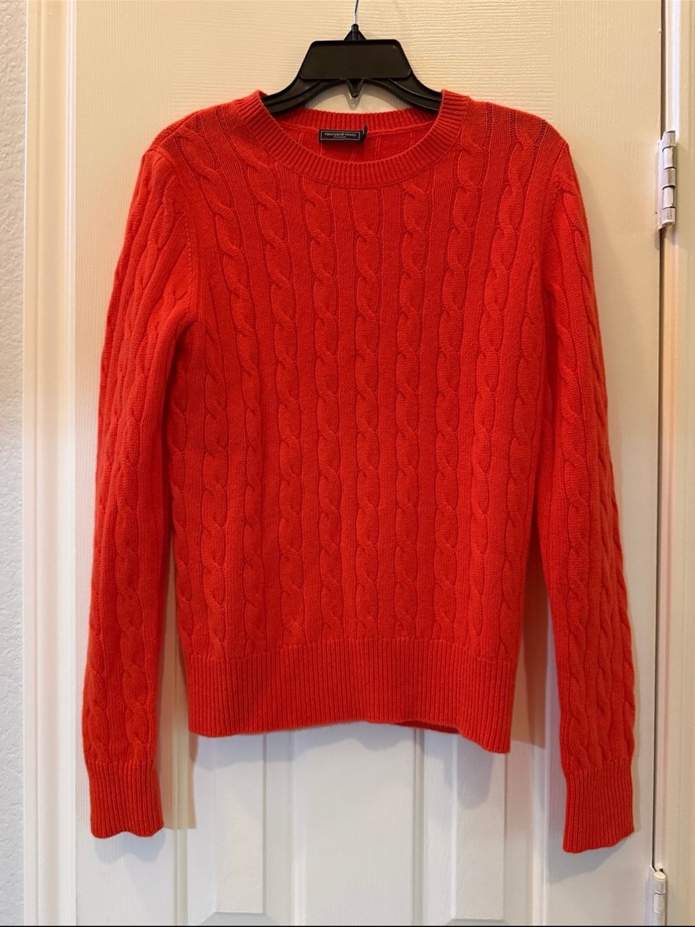 Women’s Cable Knit Crewneck Sweater - Red